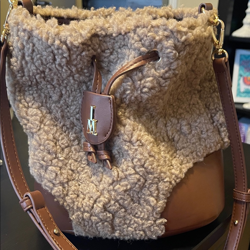 Isaac Mizrahi Brown and Cream Shoulder Bag